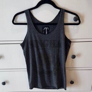 Singha Thai Beer Logo Graphic Charcoal Gray Tank Top size Small